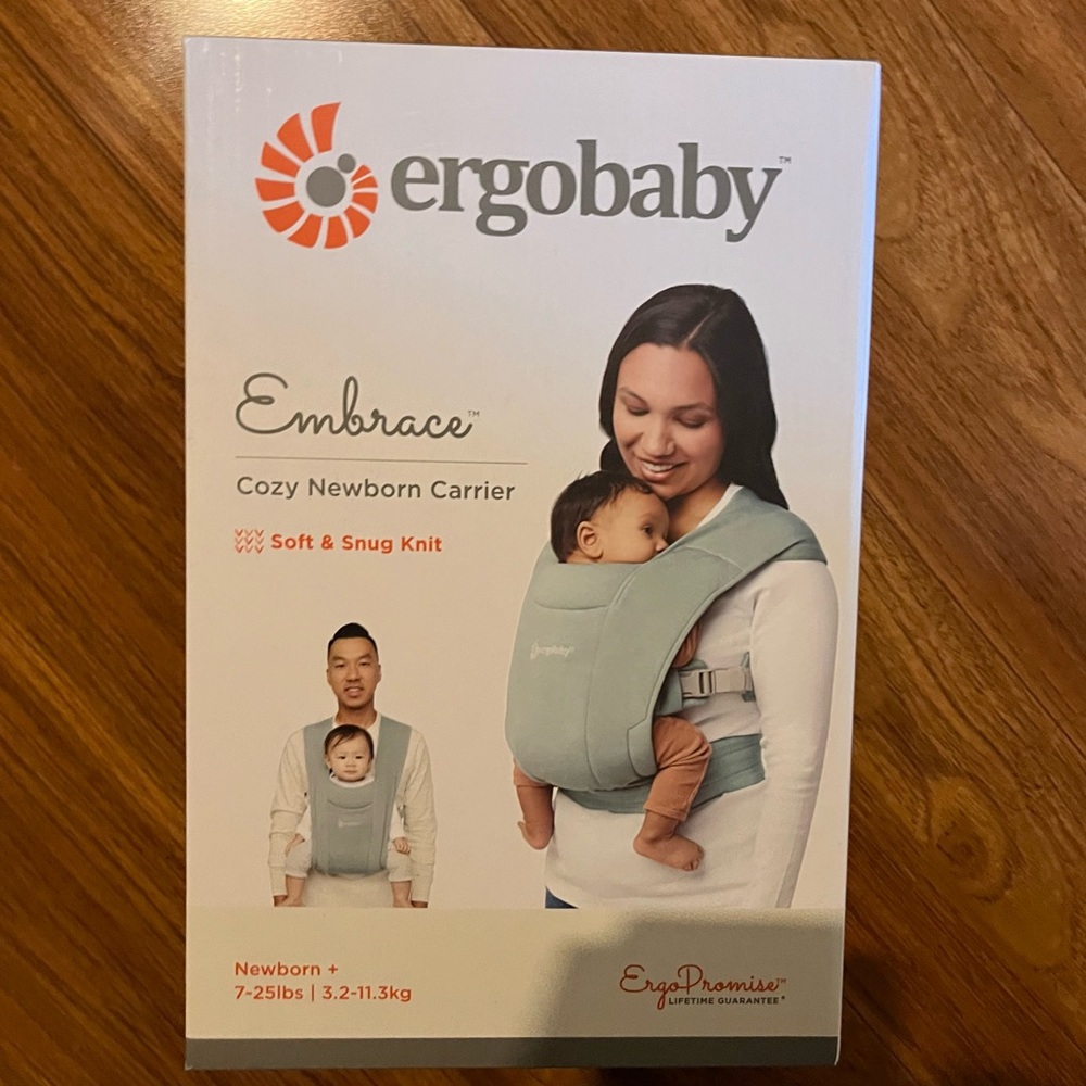 Ergobaby Embrace Soft Knit Carrier in pretty green!
